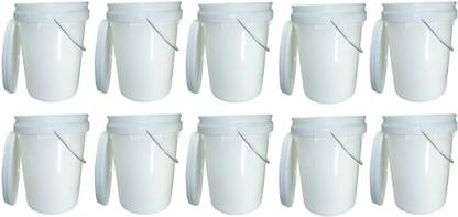 V L POLYMERS Empty Paint Bucket with Leak proof Lid/ Pail /Industrial Buckets/Container 20 L Plastic Bucket