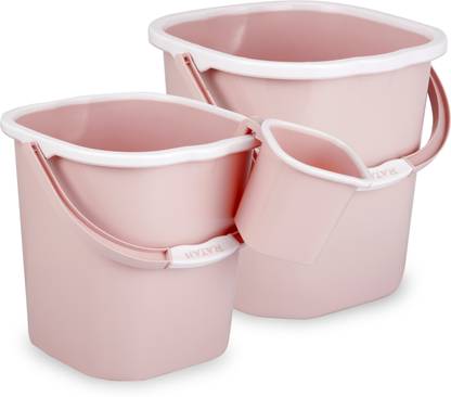RATAN Plastic Bathroom Set of 3 Combo 18L Bucket x 1, 25L Bucket x 1, 1.5L Mug x 1 25 L Plastic Bucket