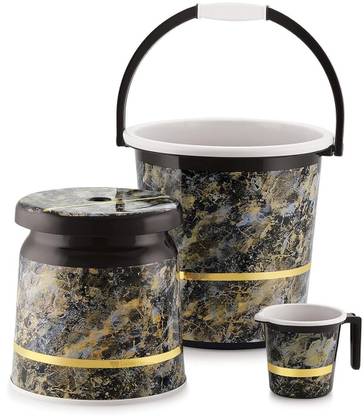 wiaa Bathroom Bucket Set | Bucket,Mug and Stool 3 piece combo set 20 L Plastic Bucket
