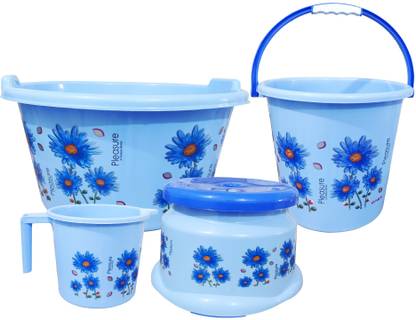 himalay thermoplast 04 Pcs Bathroom Set/Bucket for Bathroom/ Bucket Set/Bathroom Bucket Set/ 20 L Plastic Bucket