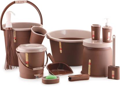 Nabhya Jumbo 12pcs Bathroom Essential Set For Home, Kitchen & Bathroom Include 30L Tub, 25 L Plastic Bucket