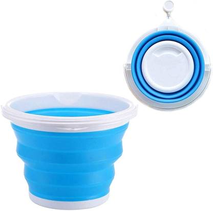 REMICH Foldable Silicone Buckets Balti for Camping 10 L Silicone Bucket (Multicolor) 10 L Silicone Bucket