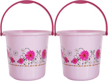 KUBER INDUSTRIES Floral Design Unbreakable Strong Plastic Bathroom Bucket 36 L Plastic Bucket