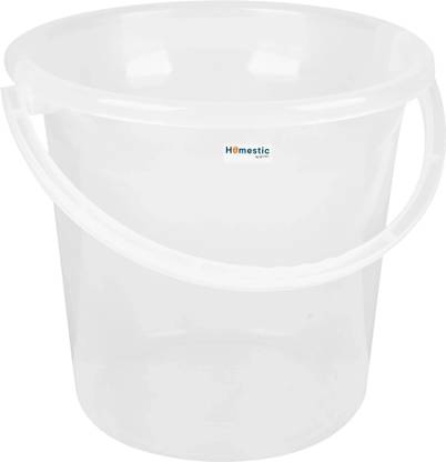 HOMESTIC Plastic Bucket for Bathroom for Bathing|18 LTR|Transparent 18 L Plastic Bucket