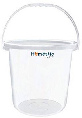 HOMESTIC Plastic 16 Ltr Transparent Bucket for Bathroom 16 L Plastic Bucket