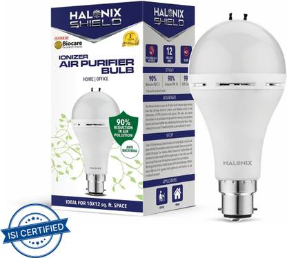 Halonix 9W Round B22 white Pack of 1 Ionizer air purifier led bulb