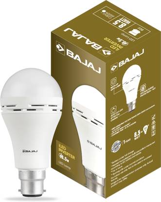 BAJAJ 8.5 W Inverter Round B22 LED Bulb