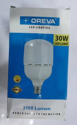 OREVA 30 W Basic Round B22 LED Bulb