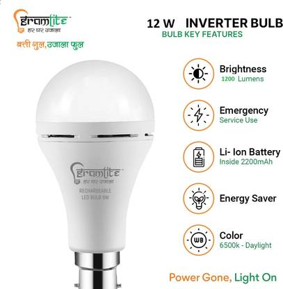 Gramlite 12 W Basic Round B22 LED Bulb