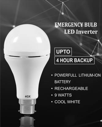 LUMIXX 12 Watt Rechargeable Inverter Bulb QC Passed. (Pack of 1) 4 hrs Bulb Emergency Light