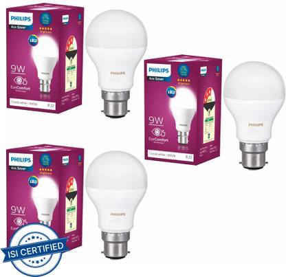 PHILIPS 9 W Basic Round B22 LED Bulb