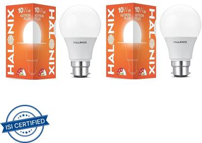 HALONIX 10 W Round B22 LED Bulb  (White, Pack of 2)