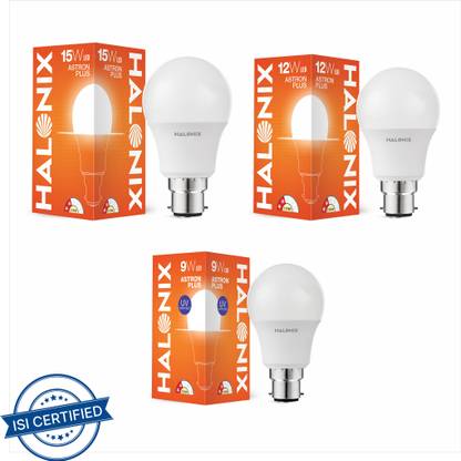 HALONIX 15 W, 12 W, 9 W Basic Round B22 LED Bulb