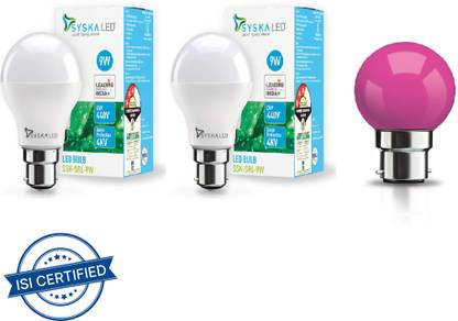 Syska 9 W, 0.5 W Basic Standard B22 LED Bulb