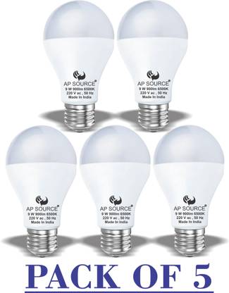 AP Source 9 W Basic Round E27 LED Bulb