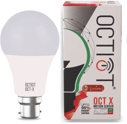 OCTIOT OCT X B22 Motion Sensor LED Bulb Outdoor, Automatic Bulb 10W(100W Equivalent) 1100LM 6500K COOL White, Radar Motion Detector, LED Bulb for Indoor, Garage, Front Porch, Driveway | Pack of 1 Smart Sensor Light