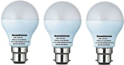 Sun Glow Solar 12 Volt, 7 W Basic Round B22 LED Bulb