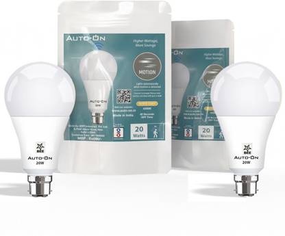 auto-on 20 W Motion Sensor Round B22 LED Bulb
