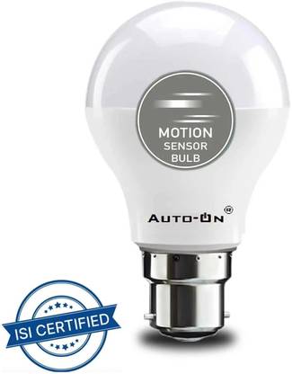 auto-on 9 W Motion Sensor Round B22 LED Bulb
