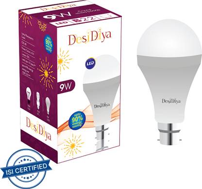 Desidiya 9 W Basic Round B22 LED Bulb