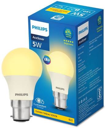 PHILIPS 5 W Basic Round B22 LED Bulb