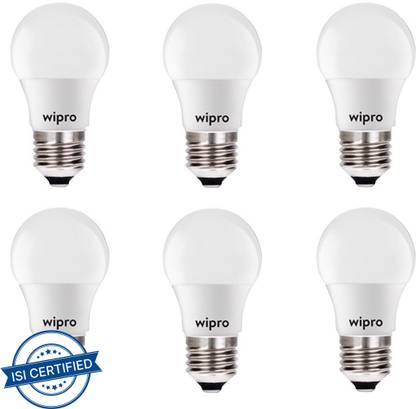 Wipro 3 W Basic Round E27 LED Bulb