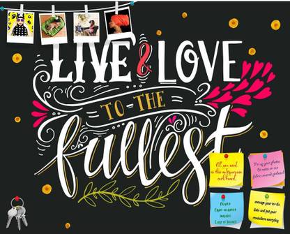Artzfolio Live & Love To The Fullest Frameless Notice Pin Board 25 x 20 inch (64 x 51 cms) Cork Bulletin Board