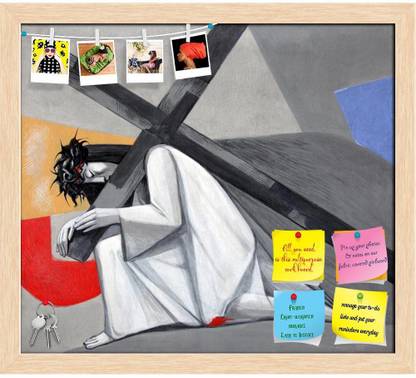 Artzfolio 3rd Station Of Cross Jesus Falls The First Time Pinboard Brown22.6x20inch Cork Bulletin Board