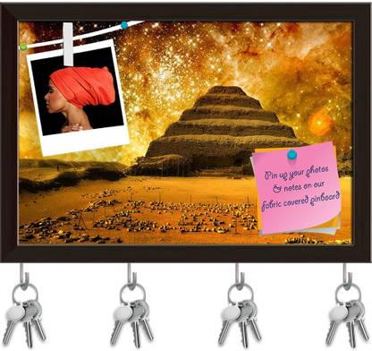 Artzfolio Step Pyramid At Saqqara & Tarantula Nebula Pinboard Key Hook Dark Brown17.5x12in Cork Bulletin Board