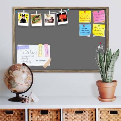 Artzfolio Greys Dim Gray Colour Notice Pin Board Soft Board with Push Pins Cork Bulletin Board
