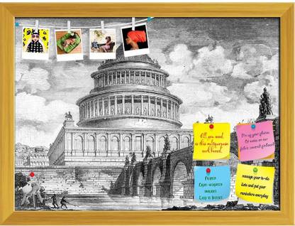 Artzfolio Victorian Engraving Of The Castel Sant Angelo Rome Pinboard Golden21.6x16inch Cork Bulletin Board