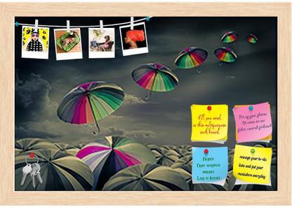 Artzfolio Standing Out Aloud Notice Pin Board Natural Brown Frame 23.5x16inch (60x41cms) Cork Bulletin Board