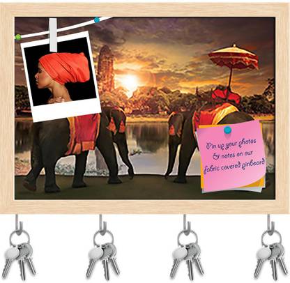 Artzfolio Thai Tradition Elephants In Old Pagoda In Ayuthaya Pinboard Brown16.7x12in Cork Bulletin Board