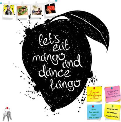 Artzfolio Mango Fruit Frameless Bulletin Board Notice Pin Board 24 x 24 inch (61 x 61 cms) Cork Bulletin Board