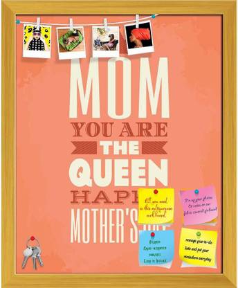 Artzfolio Mother S Day Notice Pin Board Golden Frame 12 x 14.8 inch (30 x 38 cms) Cork Bulletin Board
