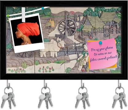 Artzfolio Thai Stucco On The Temple Wall Thailand Pinboard & Key Hooks Black 13x8inch Cork Bulletin Board