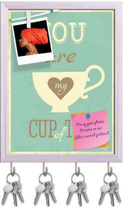 Artzfolio Valentine S Day Theme Pinboard with Key Holder Hooks White Frame 8x10.5inch Cork Bulletin Board