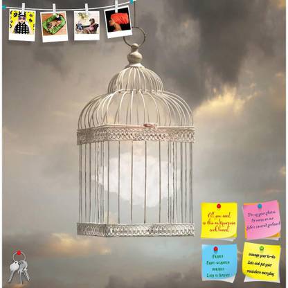 Artzfolio Cloud Inside A Cage Frameless Notice Pin Board 24 x 24.4 inch (61 x 62 cms) Cork Bulletin Board