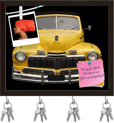 Artzfolio Image of an Antique Classic Car Pinboard & Key Hooks Dark Brown Frame 9.4x8inch Cork Bulletin Board