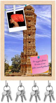Artzfolio Tower Of Victory Vijay Stambh Chittorgarh India Pinboard Key Hook Brown10x14.5in Cork Bulletin Board
