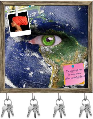 Artzfolio Man Face Covered With Earth Photo Pinboard & Key Hooks Antique Frame20x20in Cork Bulletin Board