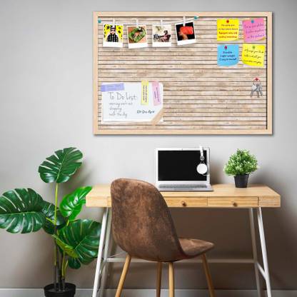 Artzfolio Natural Texture Notice Pin Board Soft Board with Push Pins Cork Bulletin Board