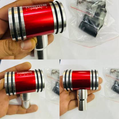 AUTO MT Momo-Red Finish Aluminium Hammer with Sporty Handle Gear-Shift Knob for all Car. Turbo Charger