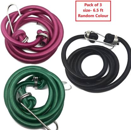 ABlue Clipper Car & Bike Bungee Cord with Hooks – 6ft Stretchable Elastic Rope for Luggage Bungee Cord