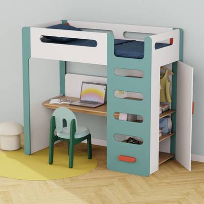 Smartsters All-In-One Loft Bed|Space-Saving Design| Built-In Desk|Storage|3 Years Warranty| Engineered Wood Loft Bed
