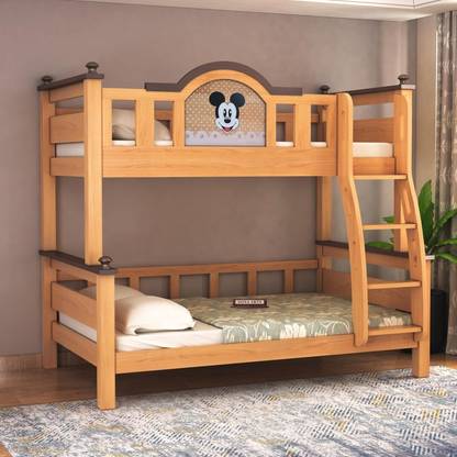 SONA ART & CRAFTS Mickey Mouse Solid Wood Bunk Bed