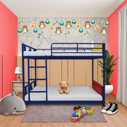 Auxiliary ®™|Alpha Bunk Bed for Junior/Adult with Guard Rail, Space-Saving,Noise Free Metal Bunk Bed