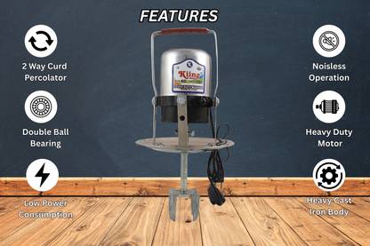 KIING 1 to 5.5 liter Madhani Machine Aluminium phool Two Way Rotating Curd Percolator Butter Maker Churn