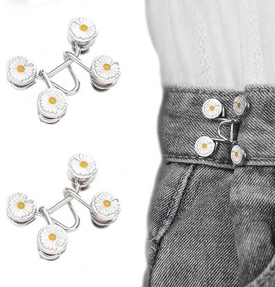 THECLOUDMALL Waist Buckle for Loose Jeans Pants Waist Tightener Diamond Set of Brooch 2pc Brooch