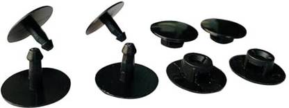 PMW Replacement Rivets for Crocs - 5 Sets - Black- Compatible for CrocsStyled Shoes Plastic Buttons